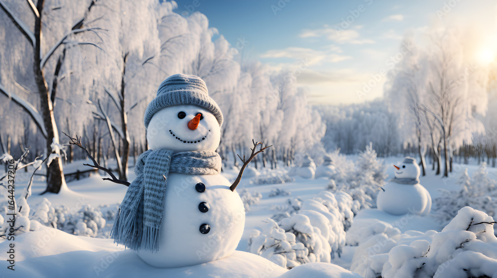 Obraz premium Snowman on the street