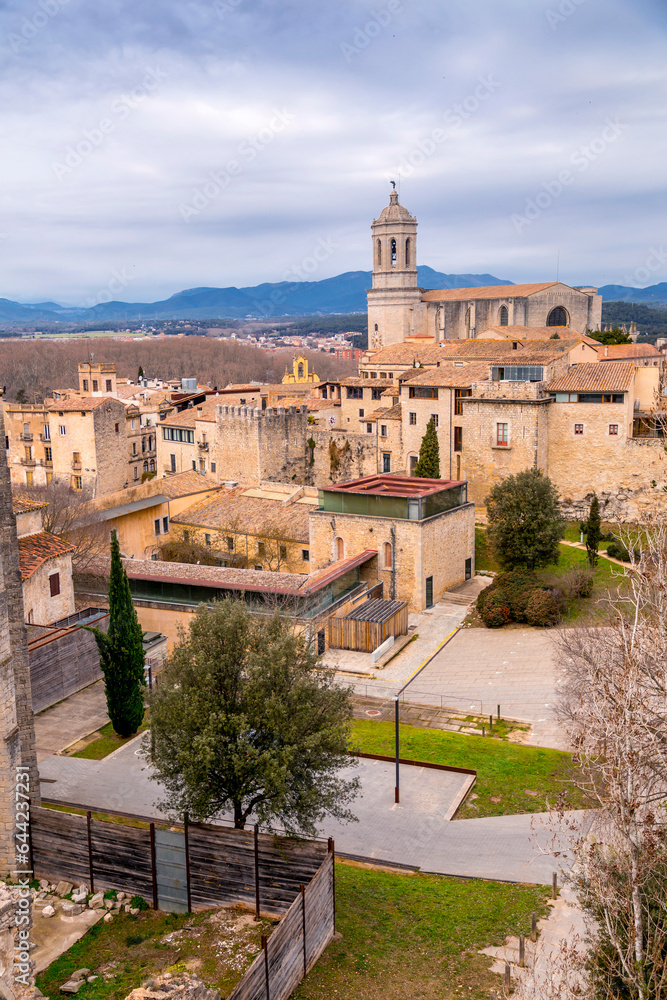 Obraz premium Girona Cathedral in Girona, Catalonia, Spain