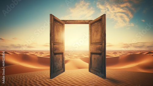 desert landscape with open door