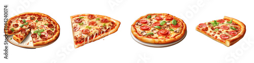 Deep Dish Pizza clipart collection, vector, icons isolated on transparent background