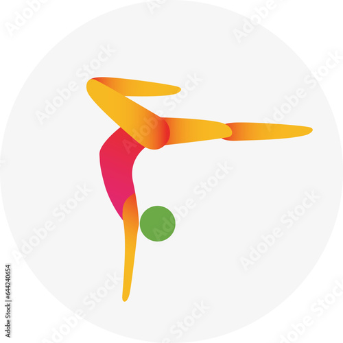 Acrobatic gymnastics competition icon. Colorful sport sign.