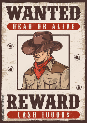 Wanted criminal vintage flyer colorful