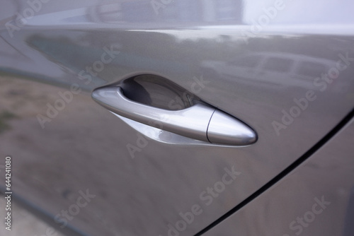 Car door handle on driver s door of modern  car