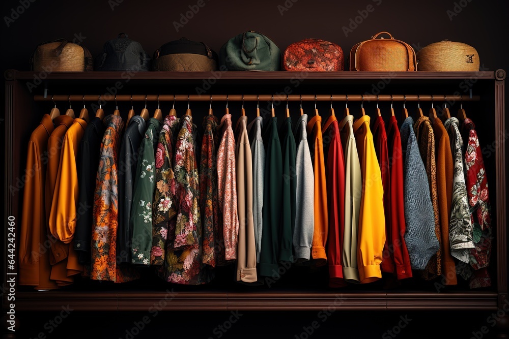 Shelf with clothes