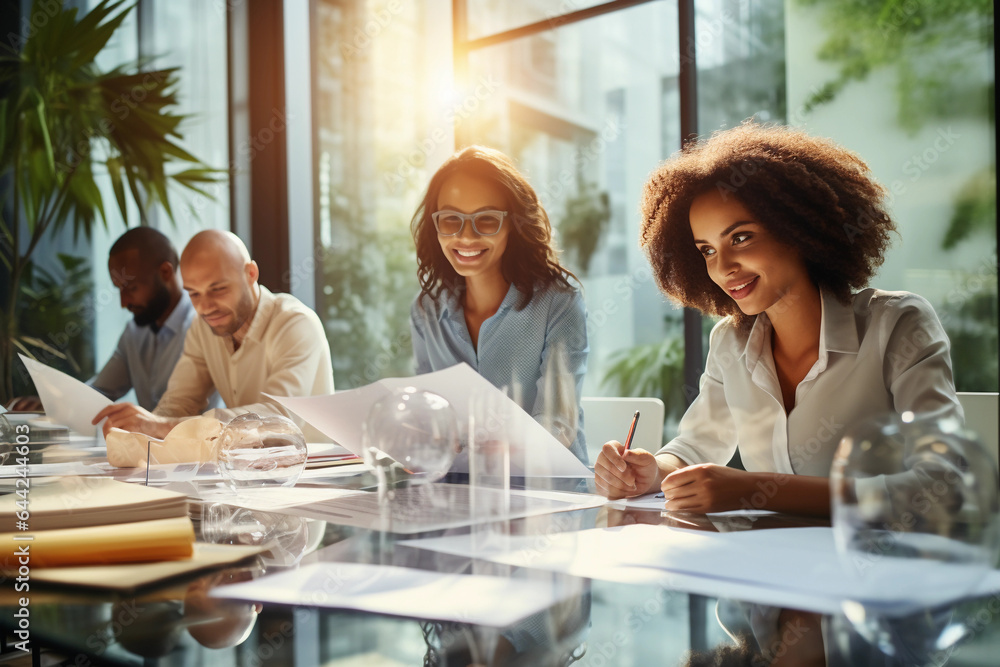 Diverse HR team working together to recruit best candidates from multi ethnic backgrounds and genders. Generative AI. Diverse HR team working together to recruit best candidates from multi ethnic backgrounds and genders. Generative AI.