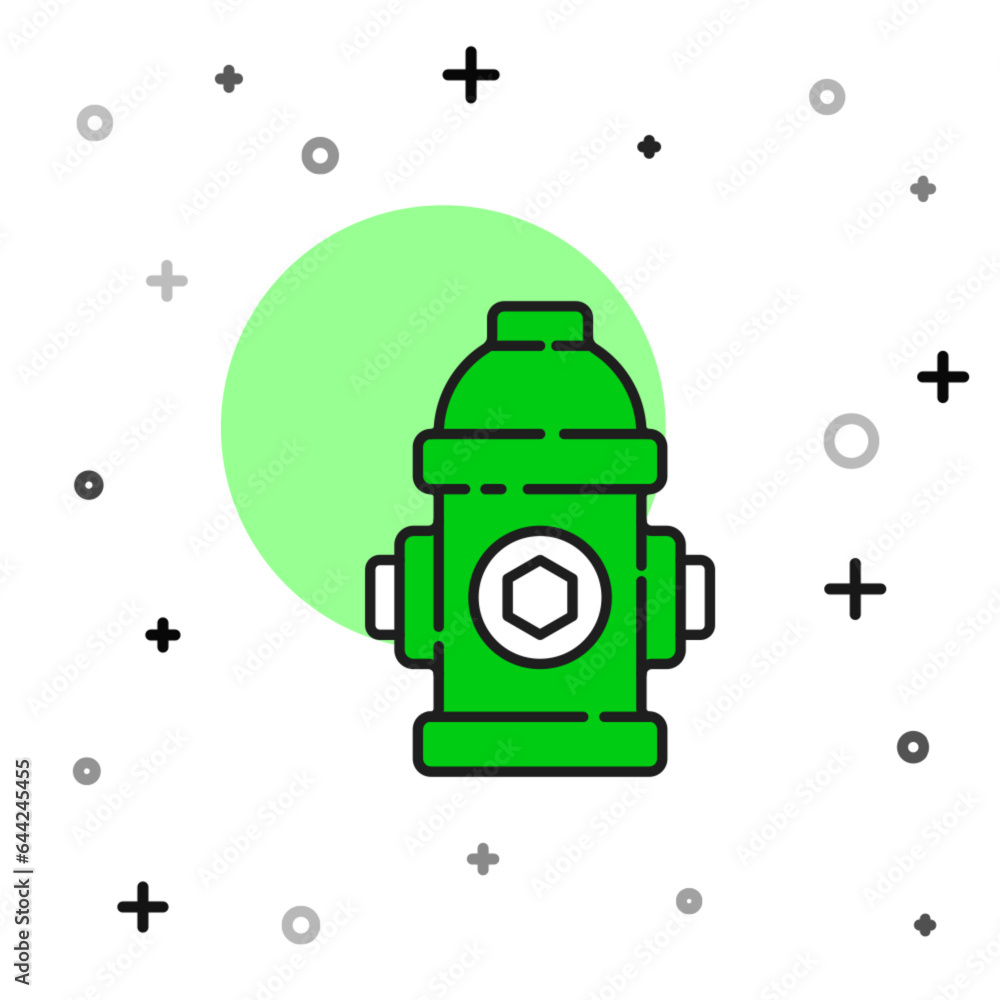 Filled outline Fire hydrant icon isolated on white background. Vector Filled outline Fire hydrant icon isolated on white background. Vector