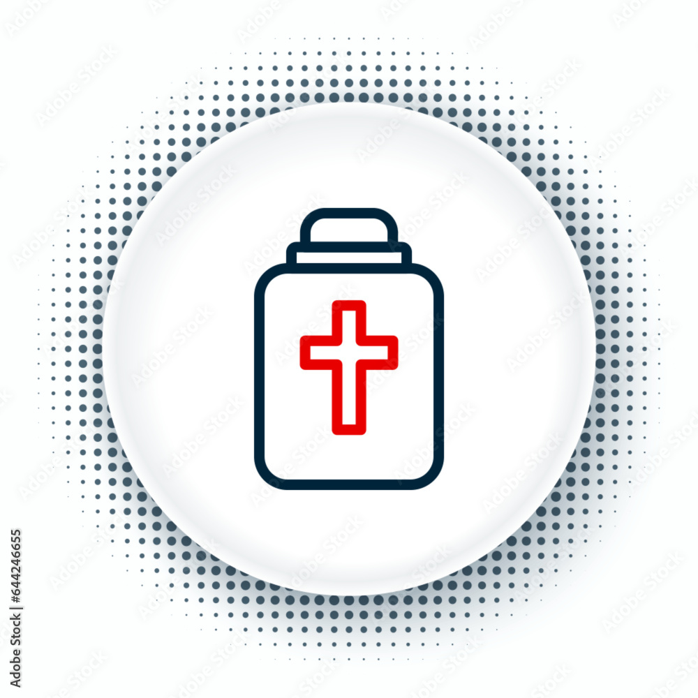 Obraz premium Line Funeral urn icon isolated on white background. Cremation and burial containers, columbarium vases, jars and pots with ashes. Colorful outline concept. Vector