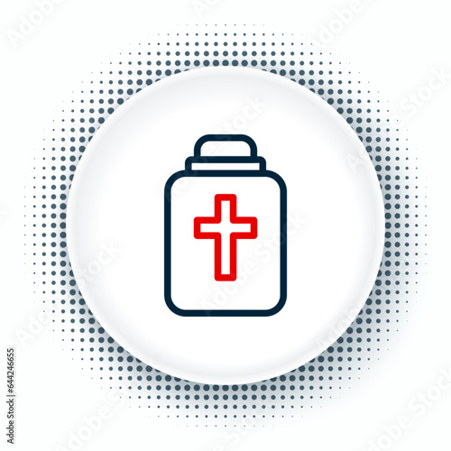 Line Funeral urn icon isolated on white background. Cremation and burial containers, columbarium vases, jars and pots with ashes. Colorful outline concept. Vector