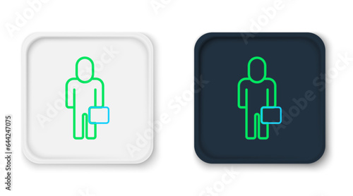 Line Businessman icon isolated on white background. Business avatar symbol user profile icon. Male user sign. Colorful outline concept. Vector