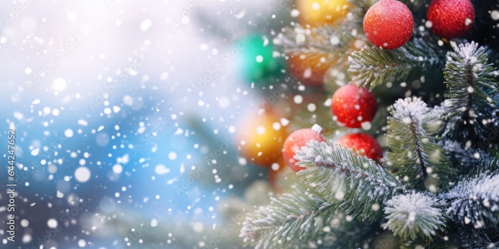 Decorated Christmas tree. Merry Christmas and Happy New Year. Festive bright beautiful background. Decorated Christmas tree on blurred background. de-focused lights, gold bokeh Decorated Christmas tree. Merry Christmas and Happy New Year. Festive bright beautiful background. Decorated Christmas tree on blurred background. de-focused lights, gold bokeh