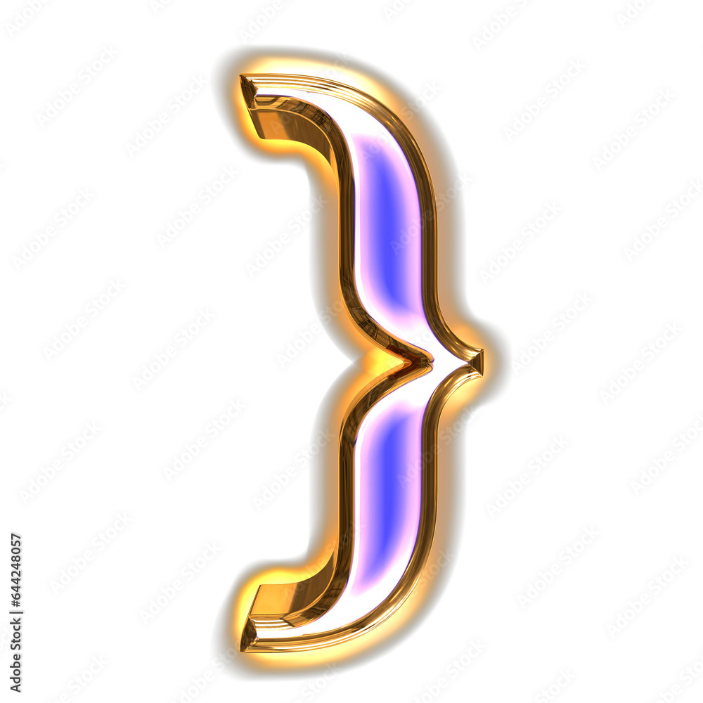Blue symbol in a golden frame with glow Blue symbol in a golden frame with glow