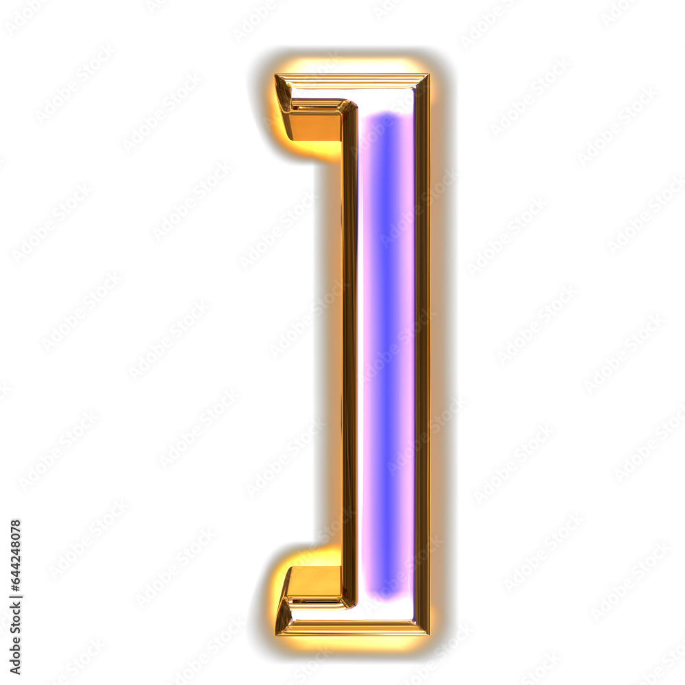 Blue symbol in a golden frame with glow Blue symbol in a golden frame with glow