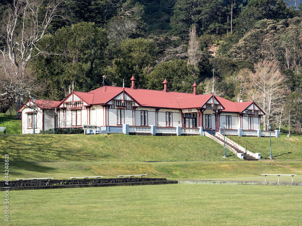 View of Te Aroha museum, Waikato. Historic Victorian Edwardian Domain
