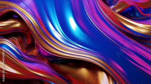 Colorful corrugated metallic liquid abstract background