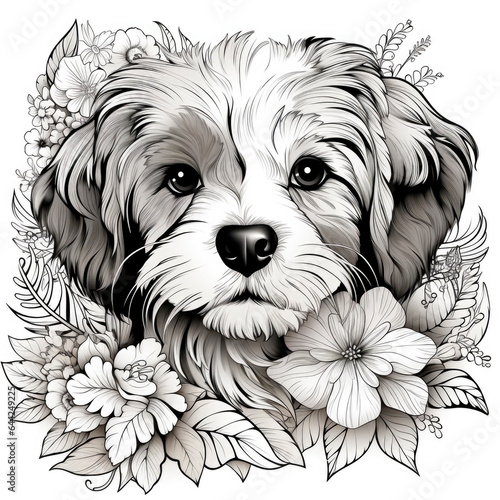 illustration for children and adults for coloring and tatoo design. Created with generated AI technology