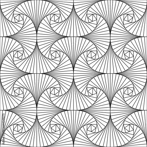 Black and white endless pattern. Geometric abstract optical ornament. Monochrome linear background