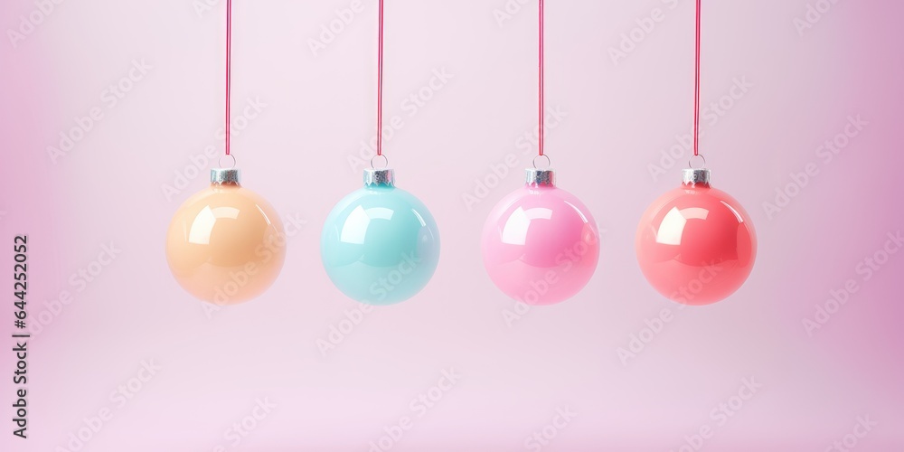 Christmas decorated balls hanging on a ribbon. Merry Christmas and Happy new year. Festive background with xmas decoration balls Christmas decorated balls hanging on a ribbon. Merry Christmas and Happy new year. Festive background with xmas decoration balls