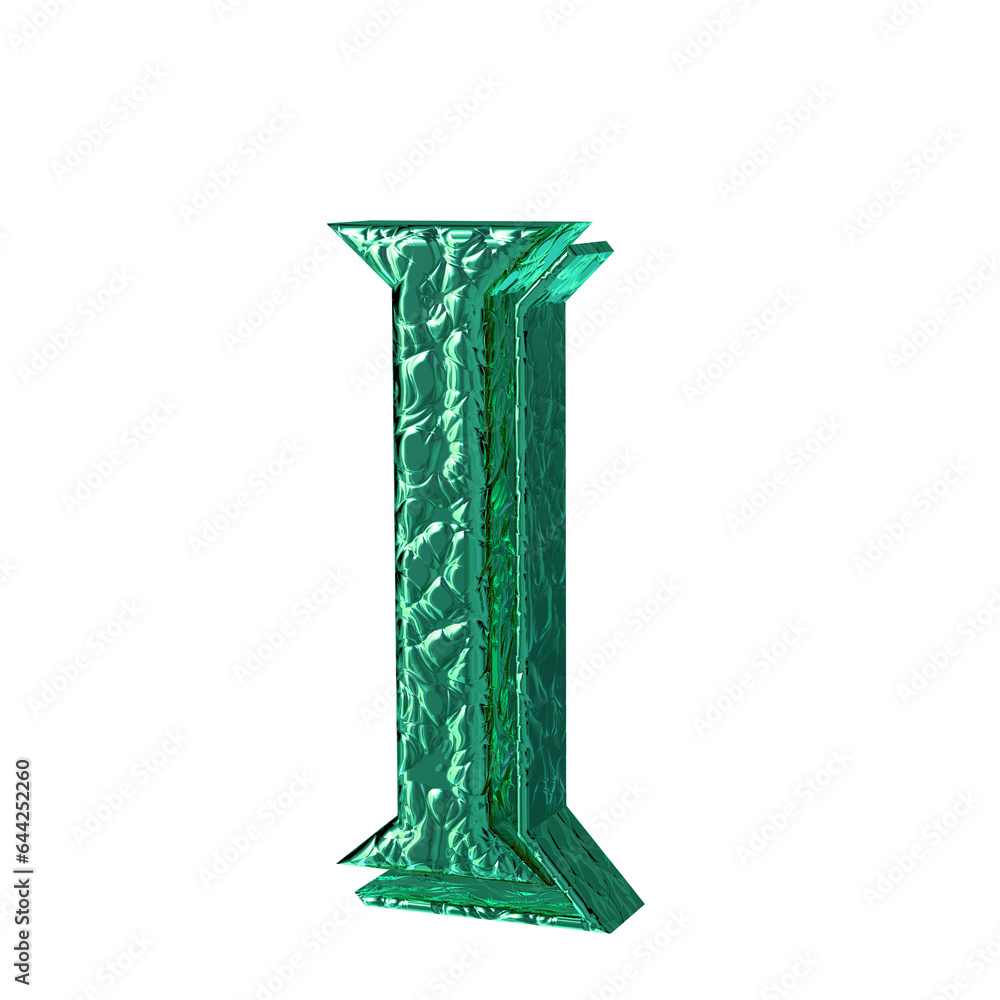 Fluted turquoise symbol. right side view. letter i Fluted turquoise symbol. right side view. letter i