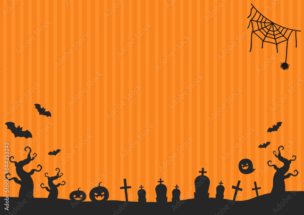 ハロウィンの背景素材、楽しい墓場の風景 Stock Vector | Adobe Stock