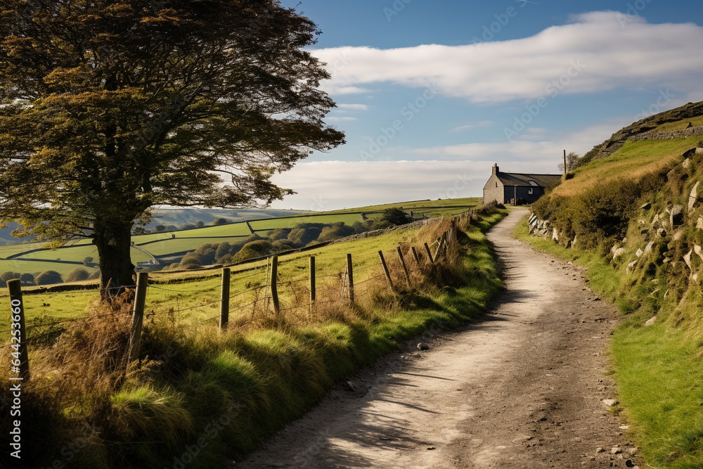 View down a beautiful country road. View down a beautiful country road.