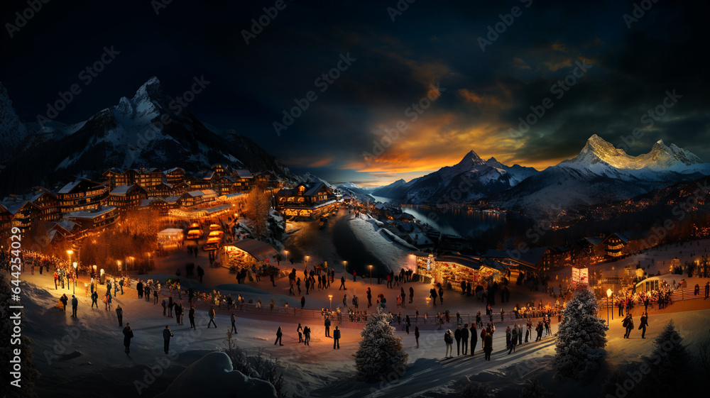 Christmas markets in a mountain village create a magical atmosphere