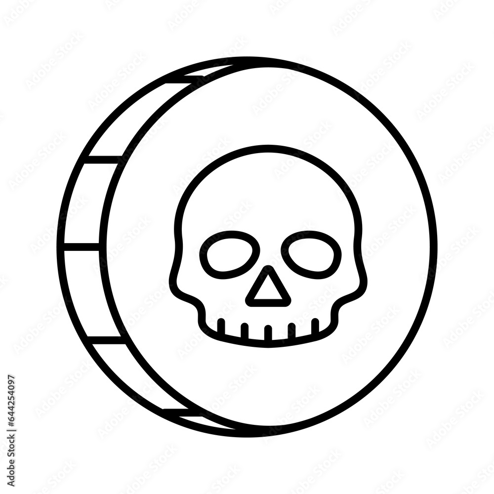Pirate gold coin icon with a skull. Pirate treasure,isolated on white background.
Pirate gold coin icon with a skull. Pirate treasure,isolated on white background.