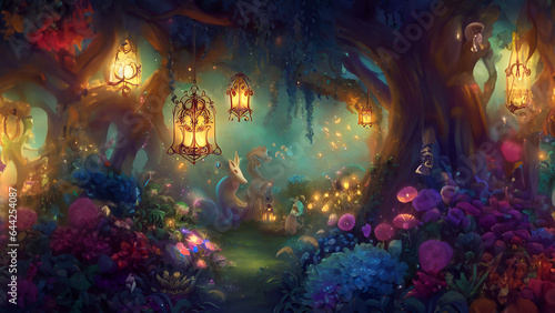 Mythical Marvels  Dive into the Whimsical World of Floating Gardens and Lantern-Lit Pathways.