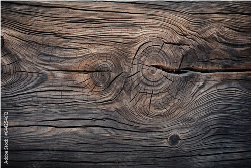 texture of old dark cracked wood with knots