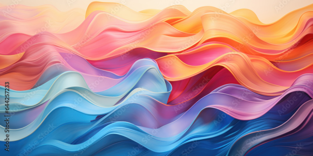 Fototapeta premium Abstract texture background, waves of color fabric or paint pattern