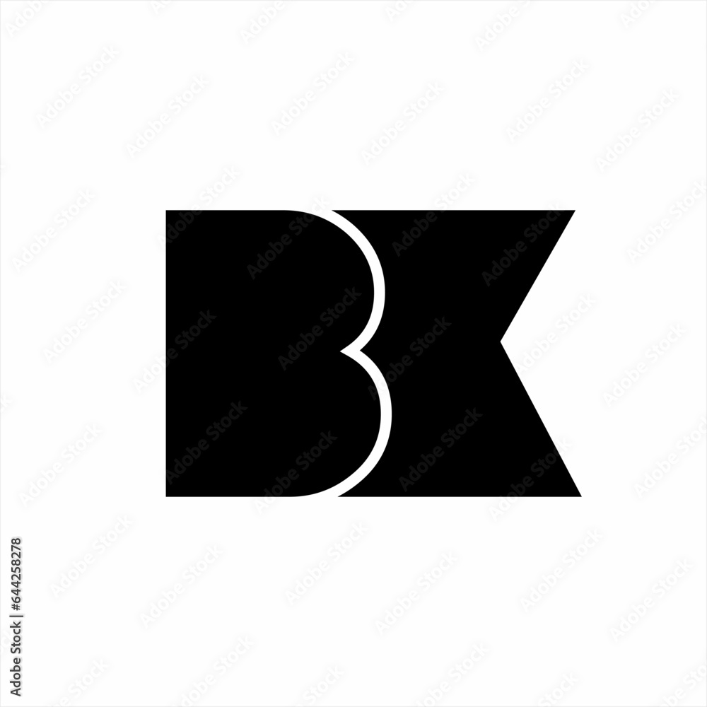 Letter B K simple vector logo design.
Letter B K simple vector logo design.