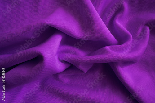 Purple fabric background. Abstract purple wavy cloth.