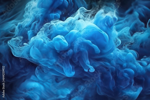 Clouds of blue smoke or liquid, abstract steam texture background