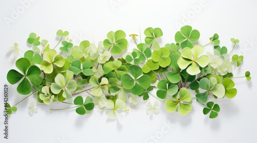 Image of a four-leaf green clover on a white background.