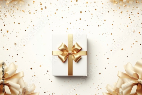 Gift box. Merry christmas and happy new year concept. Festive decorations. Light background © top images