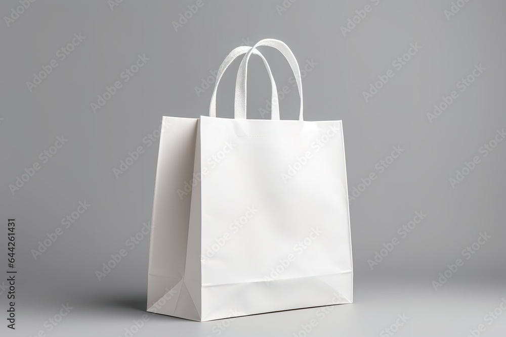 White blank shopping paper bag isolated on white background for mock up ...