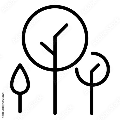 trees icon, line icon style