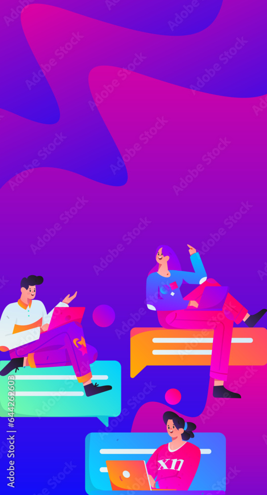 Business People Flat Vector Concept Operation Hand Drawn Illustration Business People Flat Vector Concept Operation Hand Drawn Illustration