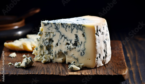 Blue dairy healthy food roquefort cheese french gourmet tasty slice milk soft snack photo