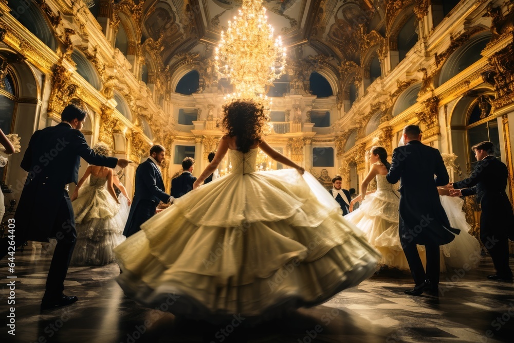 Obraz na płótnie At a big opera ball in luxury architecture. w salonie