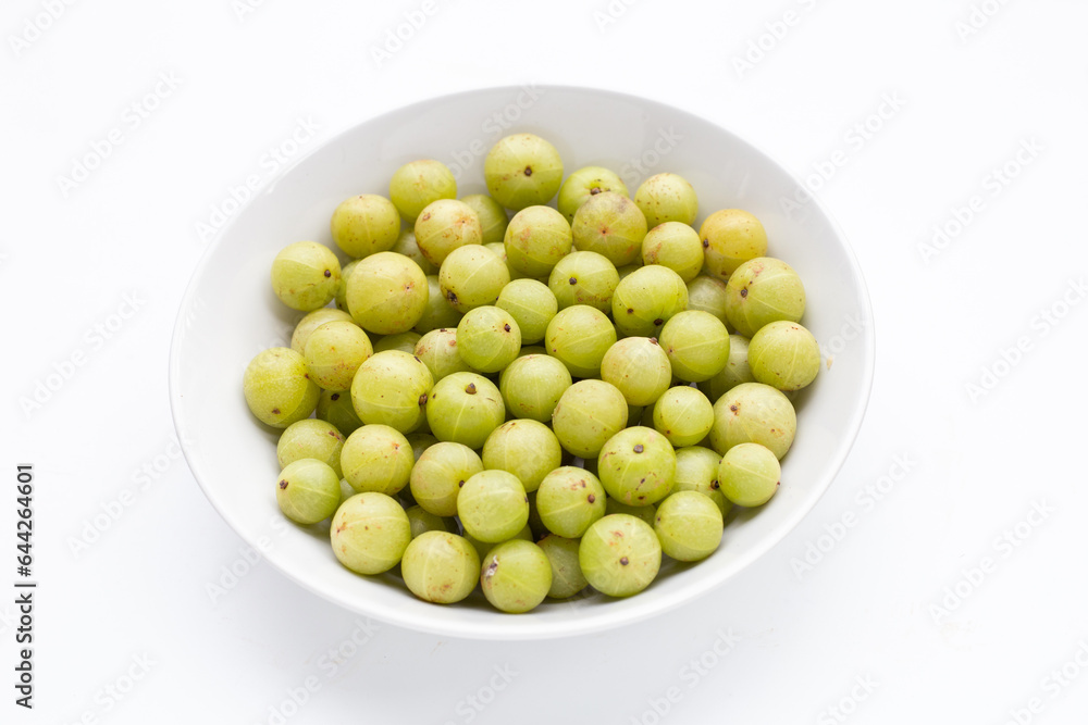 Fresh emblica on a white background. Fresh emblica on a white background.