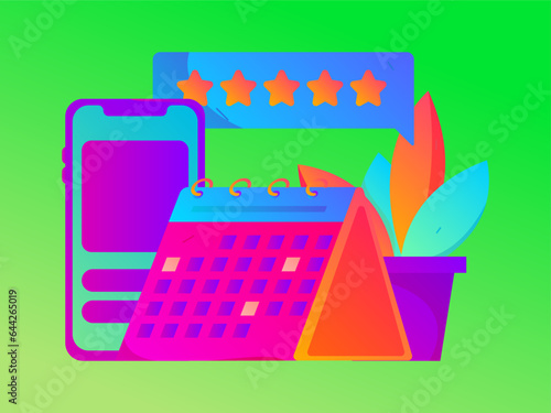Virtual characters social communication concept business flat vector hand drawn illustration