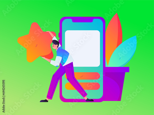 Virtual characters social communication concept business flat vector hand drawn illustration