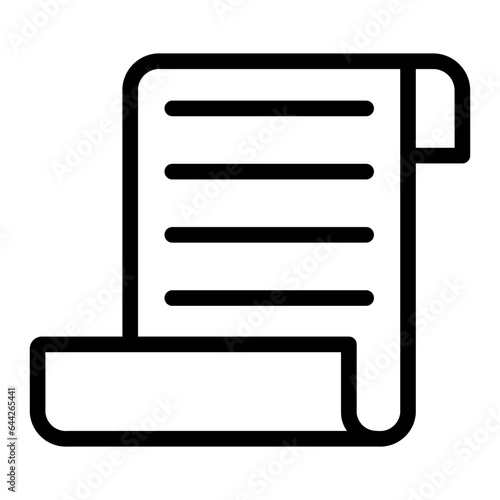 receipt icon line style vector