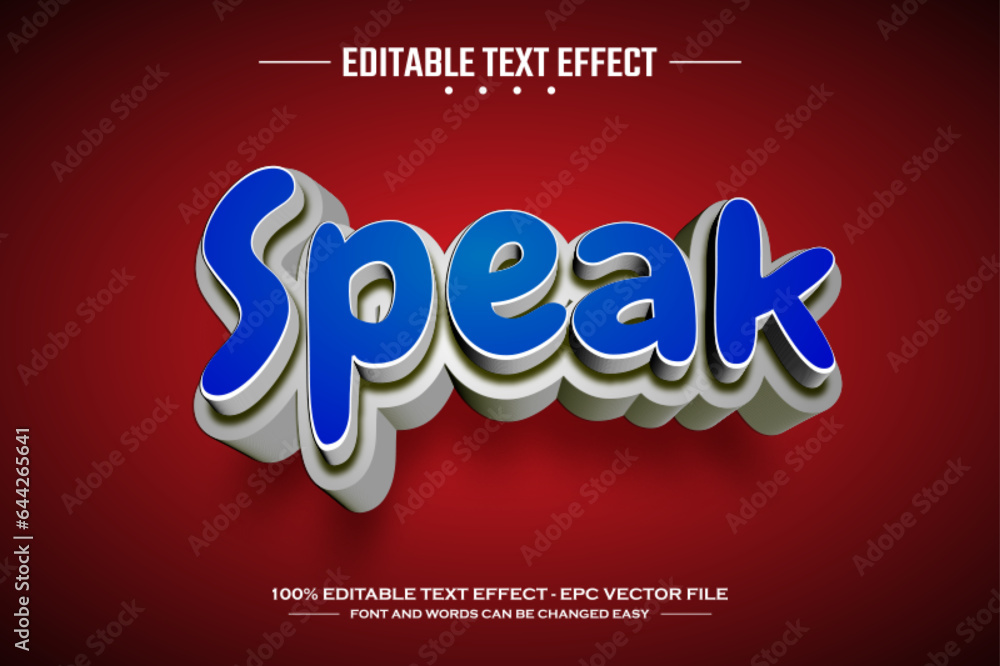 Speak 3D editable text effect template Speak 3D editable text effect template