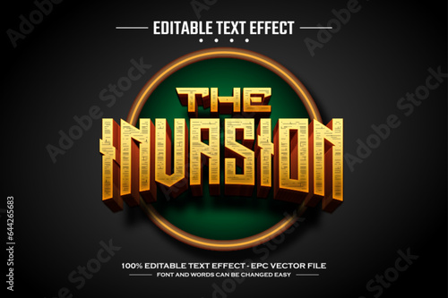 The invasion 3D editable text effect template