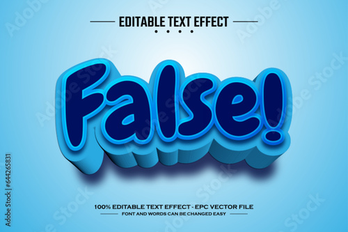 False 3D editable text effect template