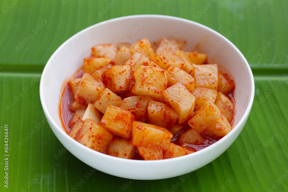 Daikon Kimchi. Tasty and spicy Daikon Kimchi. Tasty and spicy
