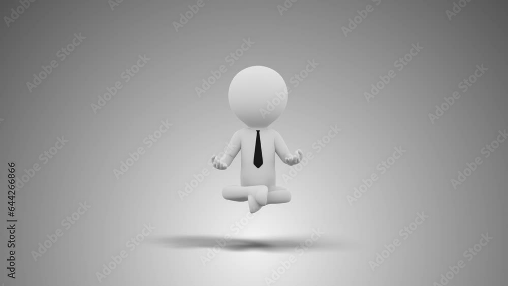3D Man Meditating in a Loop 3D Man Meditating in a Loop