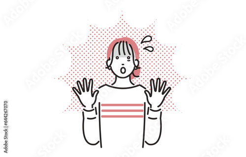 驚く女性