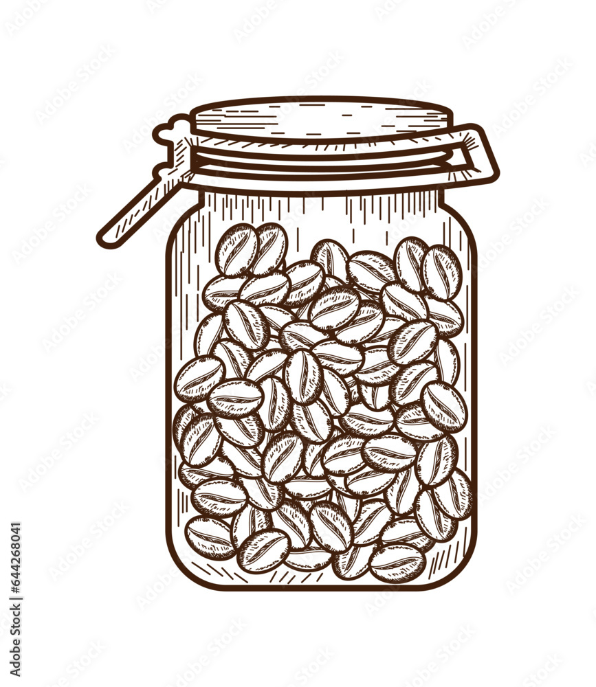 coffee beans in jar icon coffee beans in jar icon